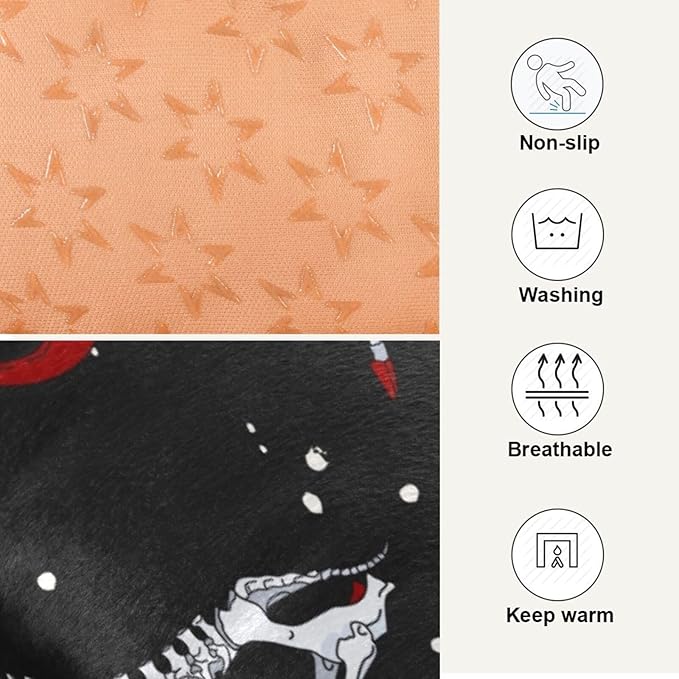 Pet Bed Christmas Deer Skeleton Gothic Dog Bed Mat Absorbing Non Slip Pad Pet Sleeping Mat for Small, Medium, and Large Dogs Puppy Cat 36 in x 24 in