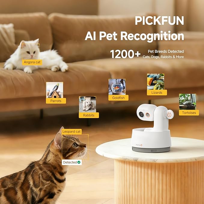 P0 Pet Camera: 2K 5MP AI Wireless WiFi Indoor Camera with 360° Pan-Tilt, Pet Behavior Recognition, Auto Tracking, Night Vision, Two-Way Audio & AI Photo Editing – Home Pet Monitoring Camera
