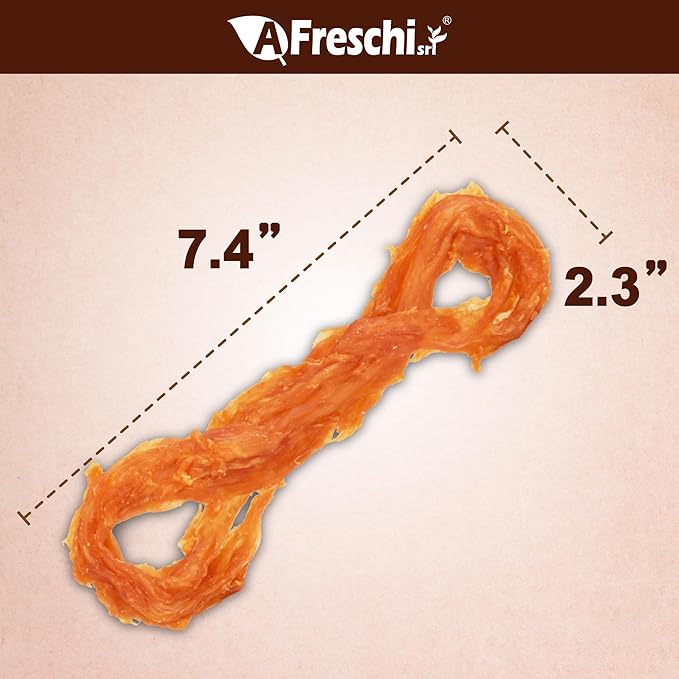 A Freschi srl Turkey Tendons for Dogs, USA-Sourced, Healthy Dog Treats, Rawhide-Free Puppy Chews, Long Lasting, All Natural, Hypoallergenic Dog Treats for Large Breeds, 1 Count Pack Rope (L)