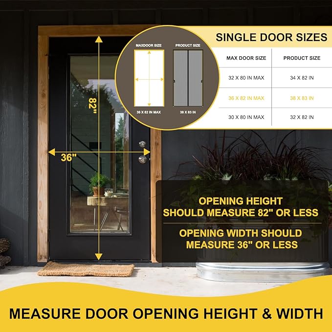 Reversible Left Right Side Opening Magnetic Screen Door for 72 x 96 in French Door, Screen Itself Size: 74" x 97", Glass Sliding Door Heavy Duty Screen Door Mesh Curtain for Front Patio Or Large Door