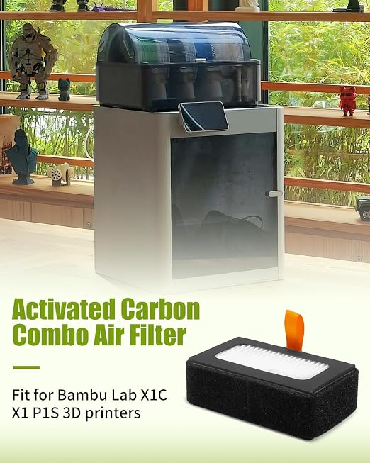 2PCS Air Filter Fit for Bambu Lab X1C X1 P1S 3D Printers,