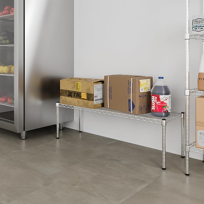 14" Deep x 48" Wide x 14" Height Wire Shelving Kit | 1-Tier | NSF Commercial Storage Rack Unit