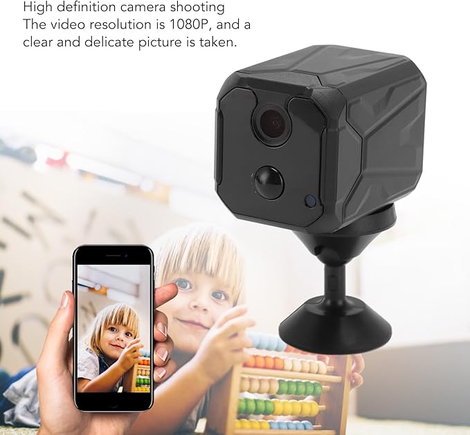 Sanpyl Small Camera, 1080P Mini Home Security Camera, Mini Nanny Cam Pet Dog Baby Camera with Infrared Night Vision, Motion Detection, Support APP