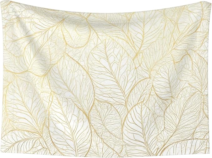 Waterproof Dog Blanket Soft Pet Blanket for Puppy Cat, Fleece Cat Throw Blankets for Furniture Bed Couch Sofa Reversible - Elegant Gold Leaf Pattern
