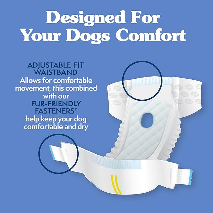 Simple Solution Female Dog Diapers – Disposable Diapers for Potty Training, Incontinence, and Heat Cycle Protection_Leak-Proof Fit for Small Dogs, 12–19 Inch Waist – 30 Count (Pack of 12)