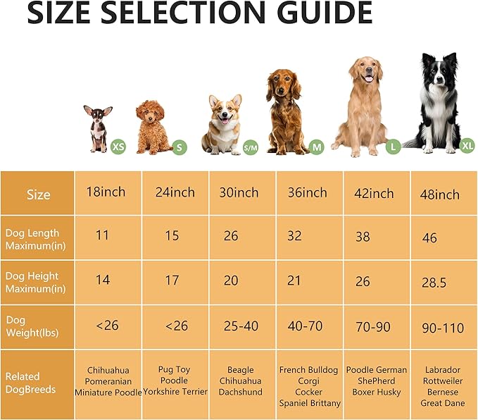 FDW 30-Inch Dog Crate Pet Cage with Metal Folding Design Plastic Tray Indoor Outdoor Dog Kennel Cage for Small and Medium Dogs,Dark Black