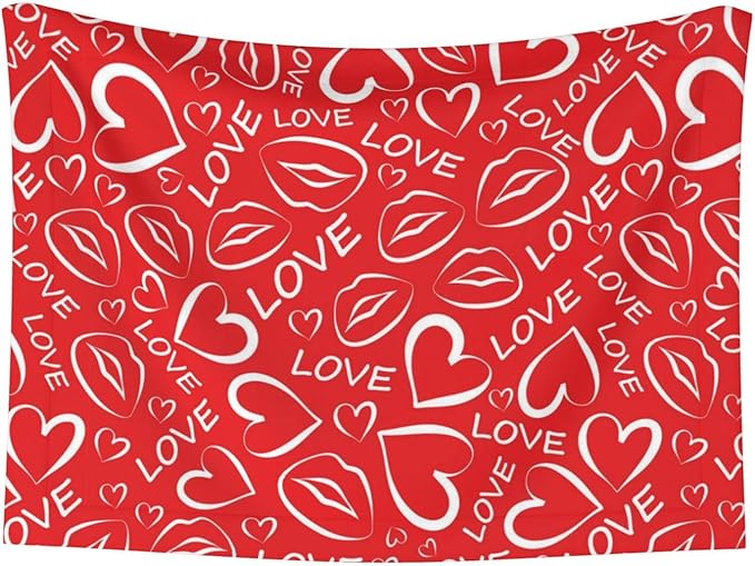Reversible Dog Blanket for Beds Couches, Abstract Seamless Love Pattern Valentines Day, Double Sided Cat Blanket with Textured Dot Feel and Smooth Feel for Seasonal Comfort All Year