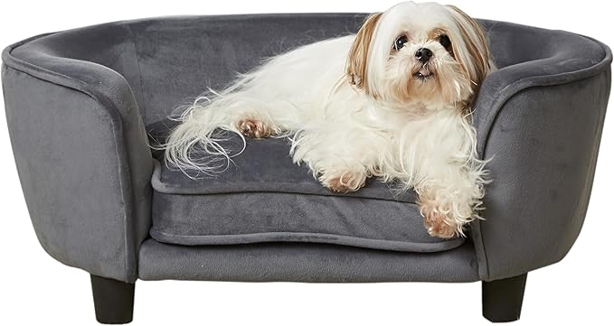 Enchanted Home Pet Dark Grey Coco Pet Sofa, 26.5" L X 16" W X 11" H