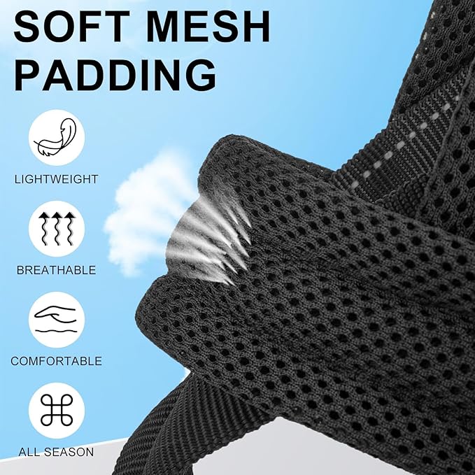 BEAUTYZOO No Pull Dog Harness Medium Sized Dog, Breathable Mesh Padded Dog Harness and Leash Set, Adjustable Reflective Escape Proof Dog Vest Harnessss Quick Fit for Training Walking, Black M