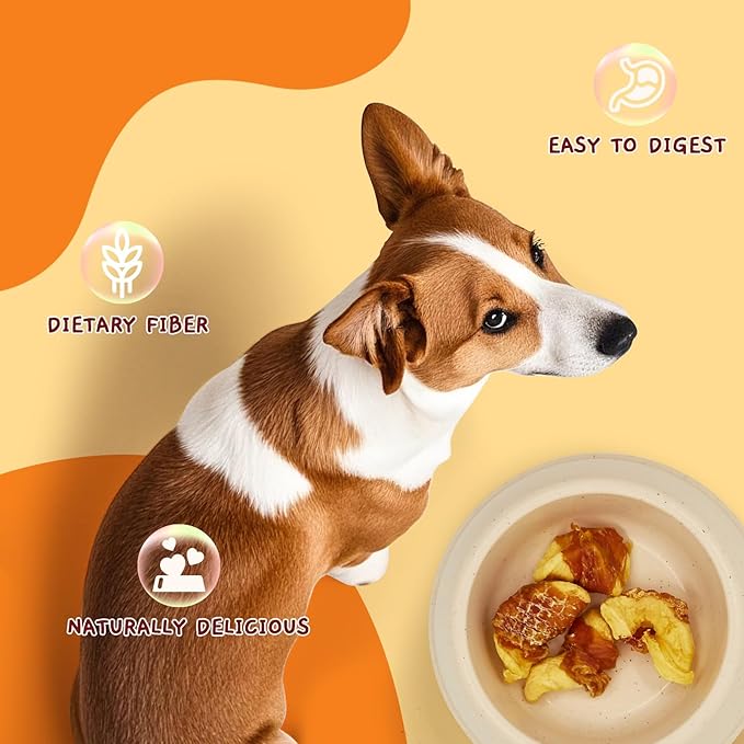 Jungle Calling Dog Treats, Skinless Chicken Wrapped Apple Treats, Gluten and Grain Free, Chewy Dog Bites for Balanced Nutrition, 10.6oz