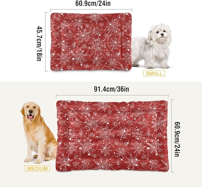 Christmas Snowflake Pet Bed Cute Dog Bed Mat Absorbing Non Slip Pad Pet Sleeping Mat for Small, Medium, and Large Dogs Puppy Cat 24 in x 18 in