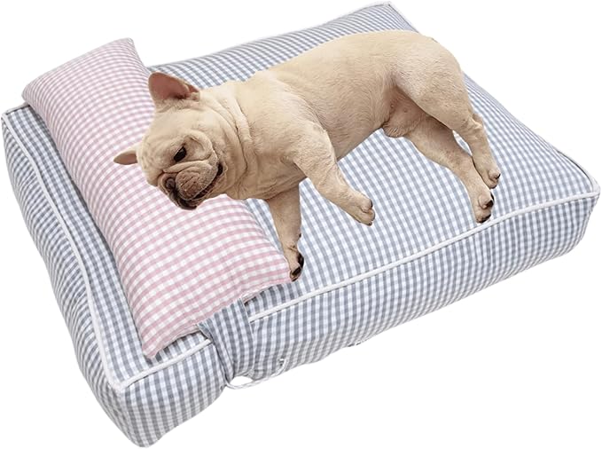Dog Bed for Small Dogs, Dog Mattress with Pillow for Crate Kennel, Sofa Dog Bed, Super Soft Pet Bed for Medium, Small Dogs Breeds,Pet Bed Puppy Bed,Beds & Furniture (Grey,Large)