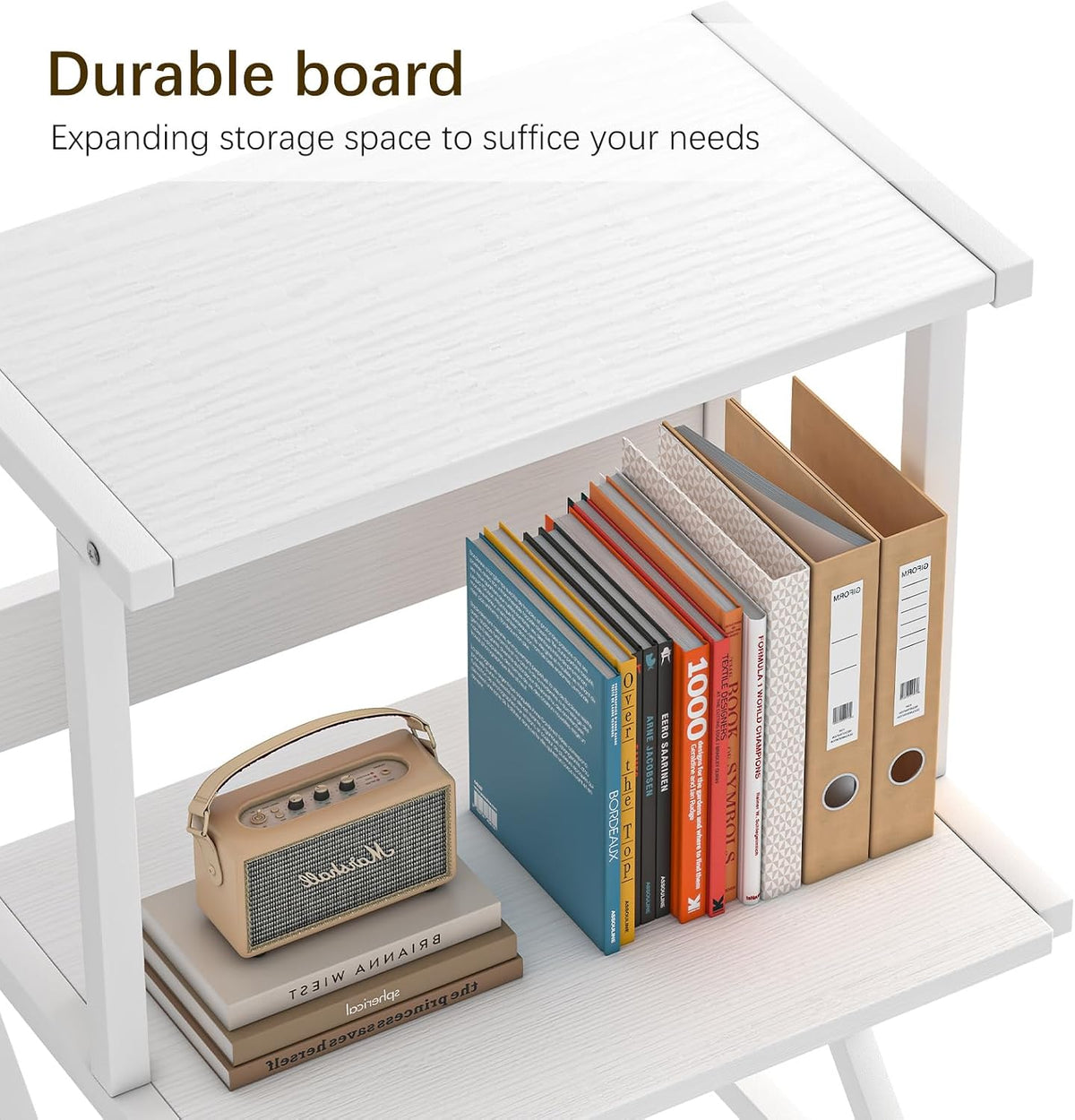 aboxoo Printer Stand for Desk to Save Space, Metal+Wood for Home Office