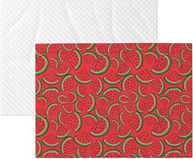 Two Sided Pet Cuddler Blanket for Anxiety Calming, Summer Fruit Red Green Watermelon, Reversible Plush Design with Bubble Dot Pattern Provides Familiar Surface Anywhere