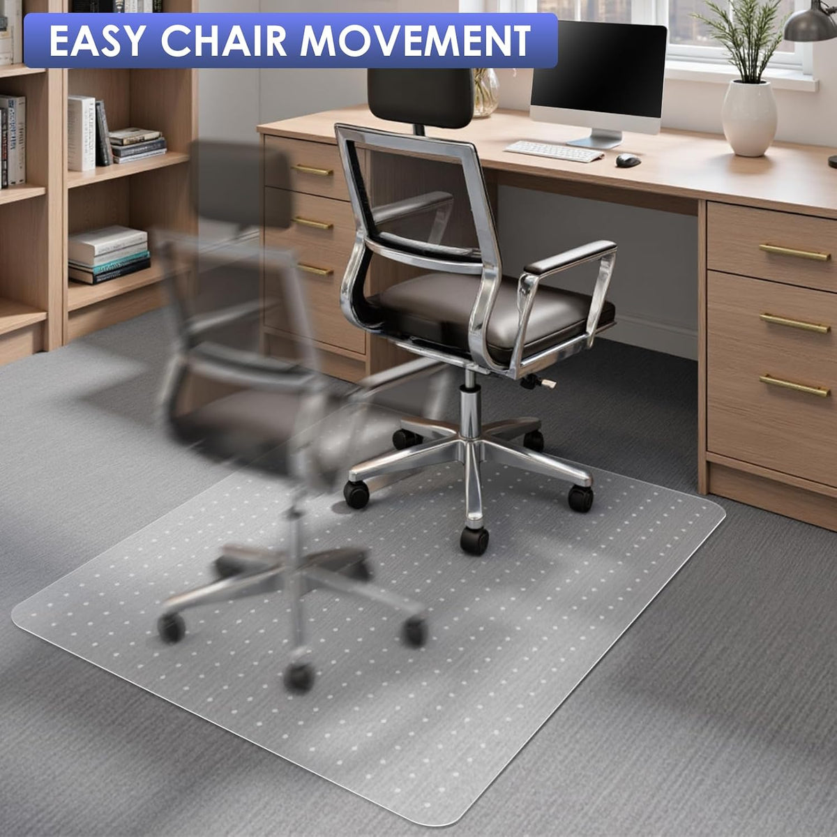 Kuyal Office Chair Mat for Carpet,32x49 Clear Heavy Duty Computer Chair Mat