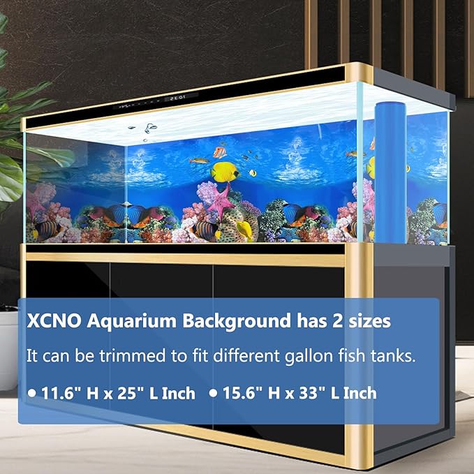 Aquarium Background Poster Water Plants 3D Coral Fish Tank Background Picture Double Sides Fish Tank Stickers 10 20 Gallon Tank 12"x 25"