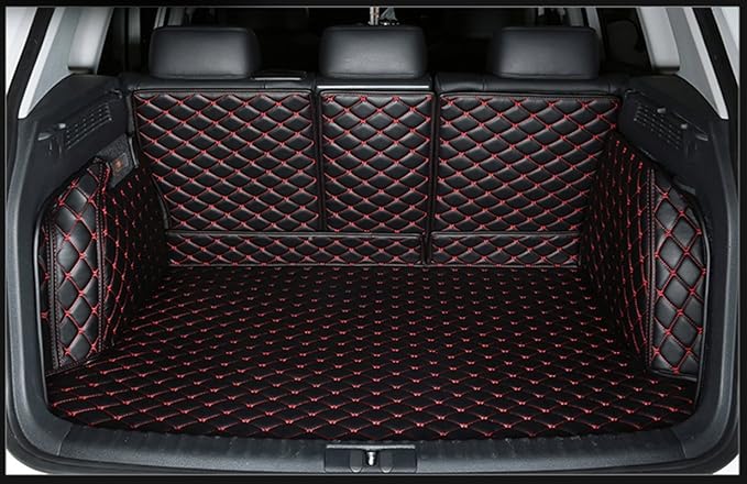 Custom Fit Trunk Cargo Liner for Mercedes GLC Coupe 2016-2022-Black w/Red Stitching