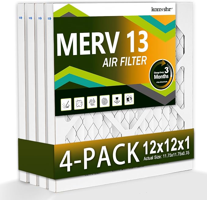 12x12x1 Air Filter MERV 13, HVAC/Furnace AC Filter Replacement, Dust