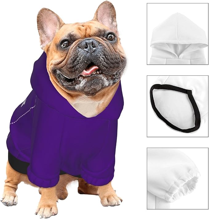 Dog Costume, Custom Dog Hoodie, Dog Name Costume Holiday Pet Pajamas Outfit, Personalized Pet Coat Costumes for Small Medium Large Dogs and Cats for Winter, Indigo, S