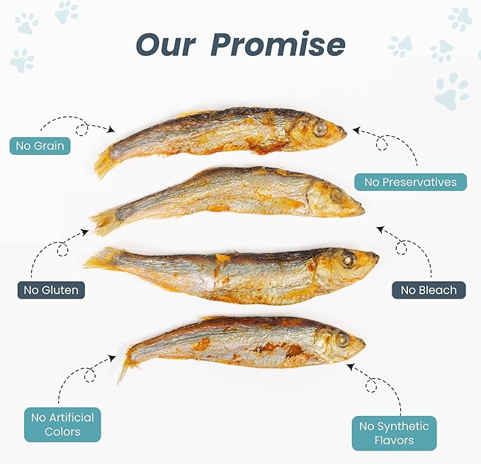 Happy Gluten Free Herring Dog Treats – Wild-Caught Dried Fish for Dogs & Cats – Single Ingredient, High Protein Fish Treats – Made in Alaska (3.5 oz)