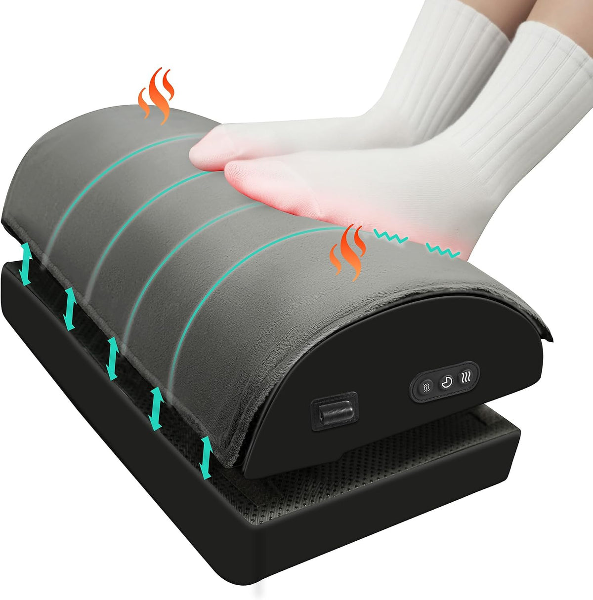 Snailax Foot Rest Under Desk, Heated Footrest with Vibration, Feet Warmer