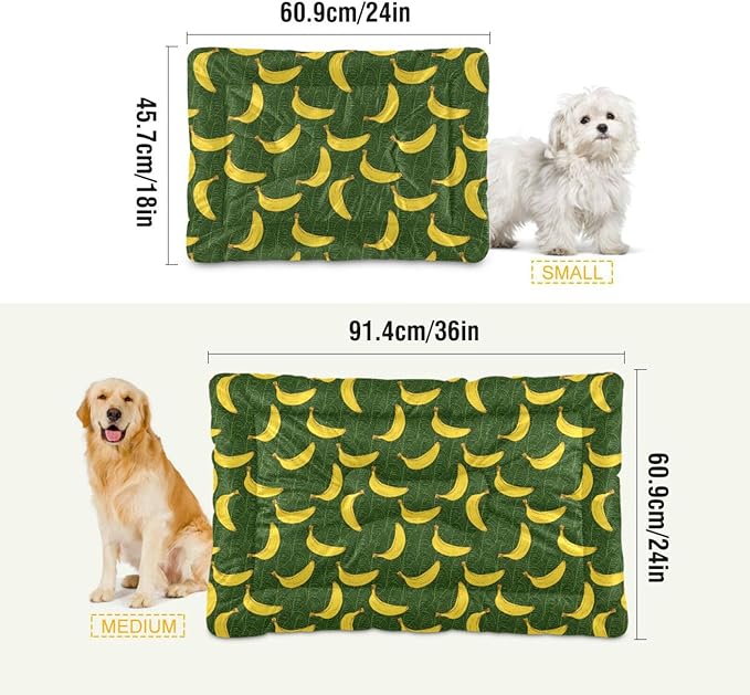Banana Fruit Pet Bed Cute Dog Bed Mat Absorbing Non Slip Pad Pet Sleeping Mat for Small, Medium, and Large Dogs Puppy Cat 24 in x 18 in