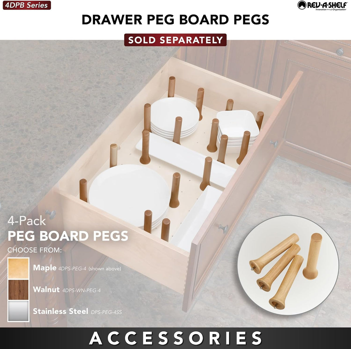 Rev-A-Shelf Trim to Custom Fit Wooden Pegboard Drawer Divider Organizer