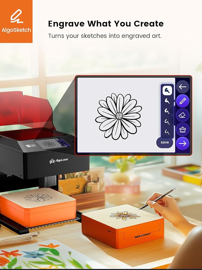 AlgoLaser 10W Portable Laser Engraver Machine: Smart Laser Engraver/Cutter