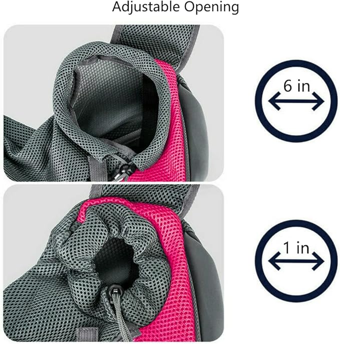 Kucehiup Pet Sling Carrier for Small Dogs Cats Breathable Mesh Travelling Hands-Free Puppy Backpack(Fits Approximately 3 lbs to 6 lb Pets)(Rose Red)