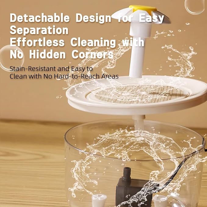 MANON ROSA Bird Bath for Parakeets - Small Bird Shower & Bathing Fountain with Filtered Circulating Water Pool Sink for Parrots Lovebirds Conures Finches Cockatiels - Easy-Clean Pet Accessorie (White)
