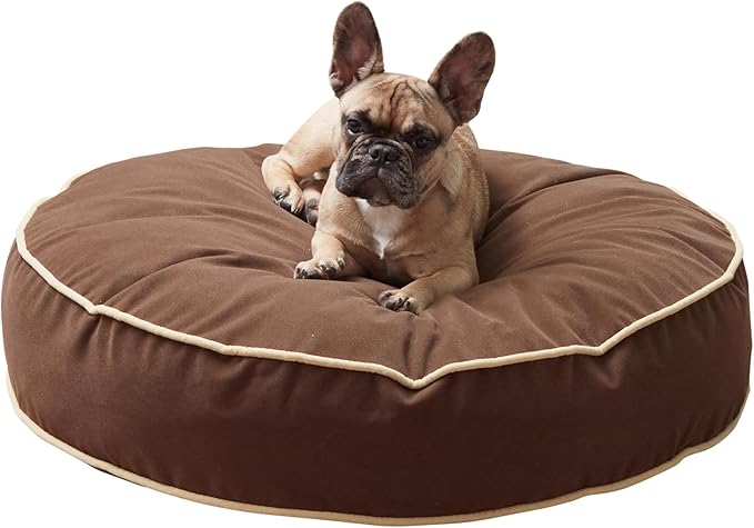 Happy Hounds Scout Round Reversible Pillow Dog Bed, Small (30" x 30"), Chocolate