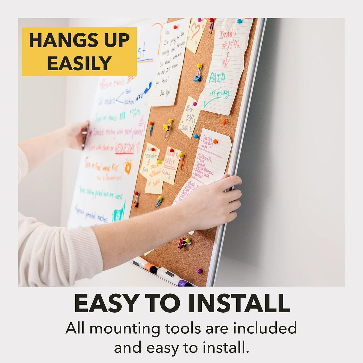 Besso Vision Board 2026: Dry Erase Cork Board Combo Set - 20" x 28" Magnetic White Board and Cork Bulletin Combination Board, Use as Message Board, Memo Board - w/Markers, Eraser, Magnets, Push Pins