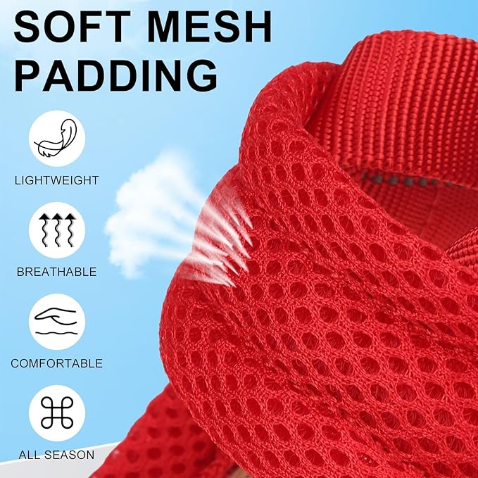 BEAUTYZOO Dog Harness for Small Dogs, No Pull Dog Harness and Leash Set, Soft Escape Proof Puppy Vest Harness with Handle, Reflective Lightweight Step in Harness for Girl Boy Dogs, Red XS