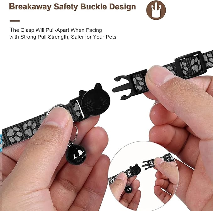 GPS Tracker for Cats, Mini GPS Pet Tracker with Collar, IP68 Waterproof Cat Trackers,No Monthly Fee,Work with Apple Find My(iOS Only),Smart Trackers for Pets(Black)