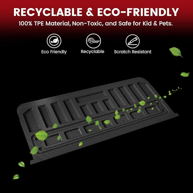 LASFIT Truck Tailgate Mat 2019-2026 for Chevrolet Chevy Silverado & GMC Sierra 1500 (Not Fit Multipro Tailgate), All Weather TPE Tailgate Protector Liner Replacement (Not Fit Drop-in Liners)