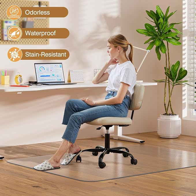 Office Chair Mat for Hardwood Floor, Heavy Duty Non-Slip Chair Mat for Rolling