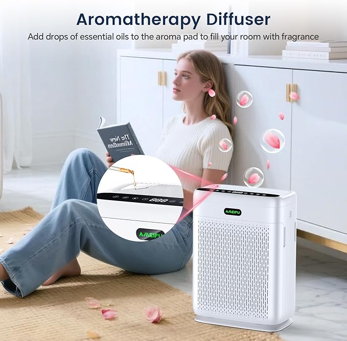 Air Purifiers for Home Large Room with Remote, Up to 3000 Sq Ft, H13 Hepa Double-Sided Air Filter Purifier with PM 2.5 Display Air Quality Sensor, Pet Air Purifier for Pets Hair, Pollen, Dander, Smoke