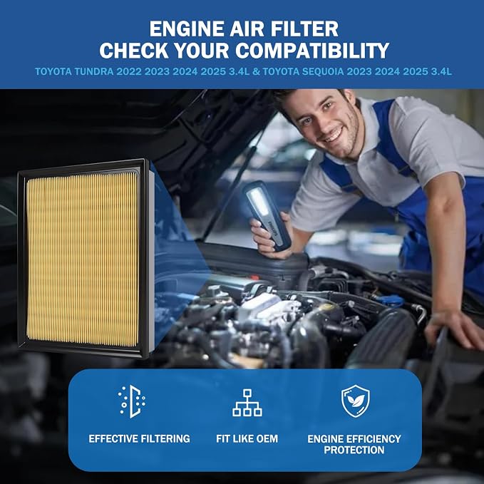 2PCS Engine Air Filter Accessories Compatible