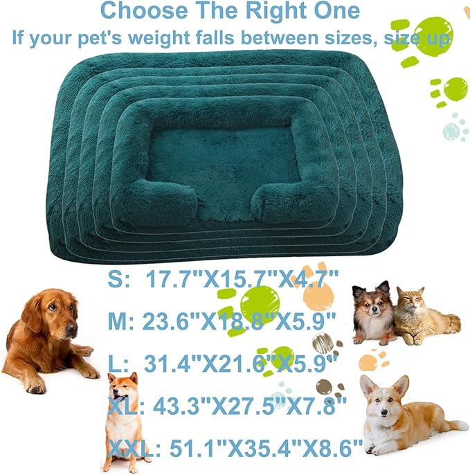 Dog Beds Large Sized dog Orthopedic, Sofa Dog Bed with Waterproof Lining and Nonskid Bottom, Rectangle Washable Dog Bed for Medium Small Dogs and Cats Comfortable ( Color : Blue1 , Size : 51 x 35" )