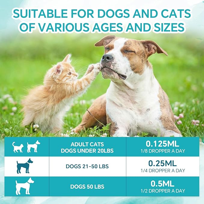 Hemp Oil for Dogs and Cats - Hemp Oil Drops Rich in Omega 3, 6, 9 and Organic Extract Helps Pets with Аnxiеty, Pаin, Strеss, Slееp, Аrthritis, Sеizures Rеlief, Pets Calming Treat-2 Pack