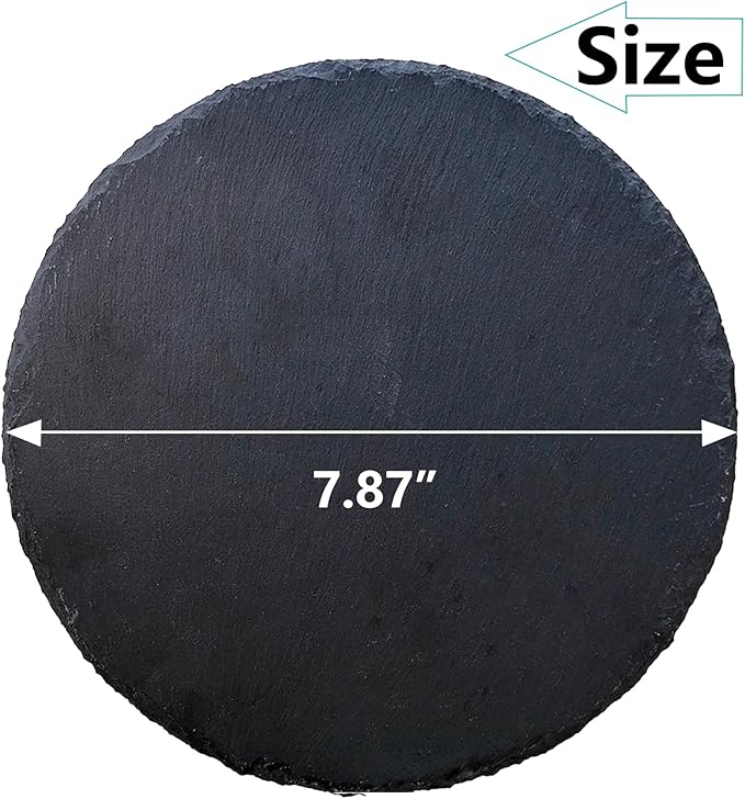 Tfwadmx Reptile Basking Platform,7.8IN Tortoise Rock Slate Plate Feeding Food Bowl Dish Turtle Bathing Resting Terrace for Lizard Bearded Dragon Chameleon Gecko Snake Frog Newt