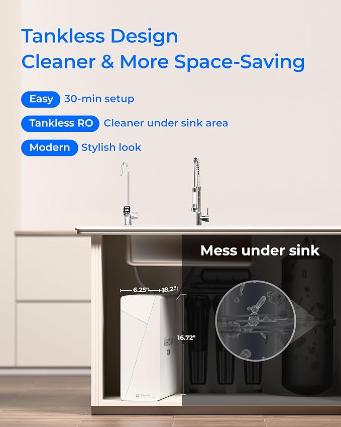 Waterdrop X8-PRO Reverse Osmosis Water Filter, NSF/ANSI 42&58&372 Certified