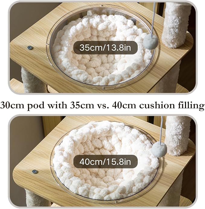 Cat Knitted Bed Mat, Extra-Soft Washable Warm Round Pads Cushions for Indoor Kittens, Cat Trees Towers, Perfect for Kneading and Sleeping (White,X-Large)