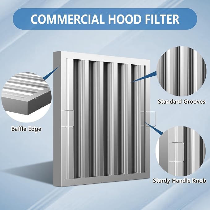 Stainless Steel Commercial Kitchen Hood Filter 19.5W x 19.5H Inch Range Hood