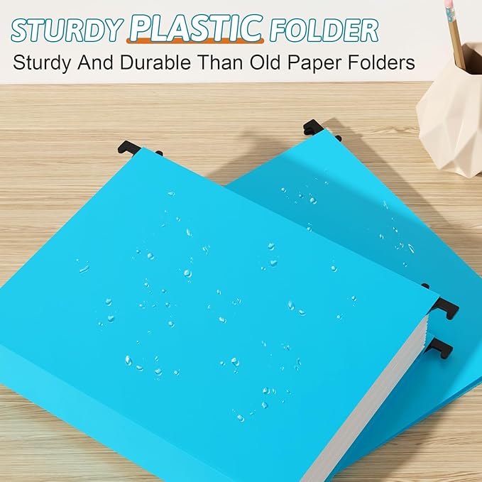 Extra Capacity Plastic Hanging File Folder Letter Size,12 Pack Reinforced Hang Folders with Heavy Duty 2 Inch Expansion, Durable Hanging Organizer Designed for Bulky Files, Assorted Colors