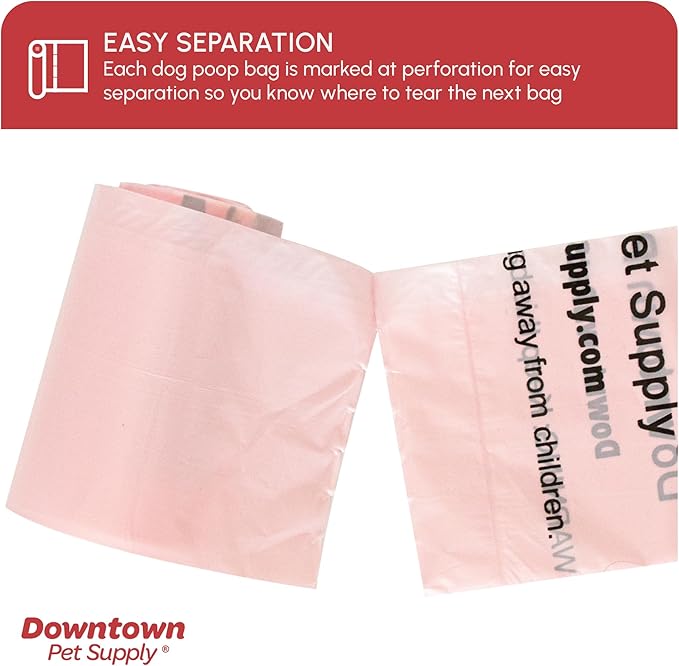 Downtown Pet Supply Scented Poop Bags for Dogs with Dispenser, 500 Count - Leak-Proof Dog Waste Bags and Bone-Shaped Dog Poop Bags Holder for Leash - Lavender Scented, 12.5" x 8.5"