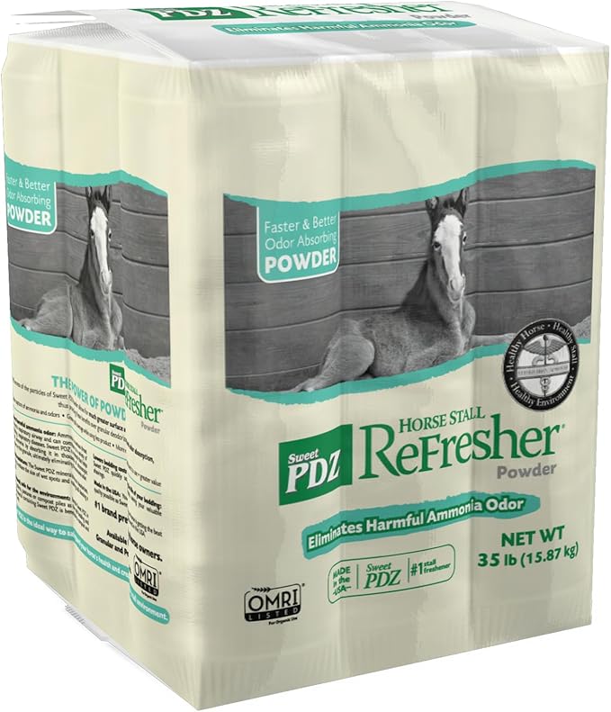 Horse Stall Refresher Powder, Stall Refresher Odor Eliminator, Horse Stall Odor Eliminator, 35 lbs