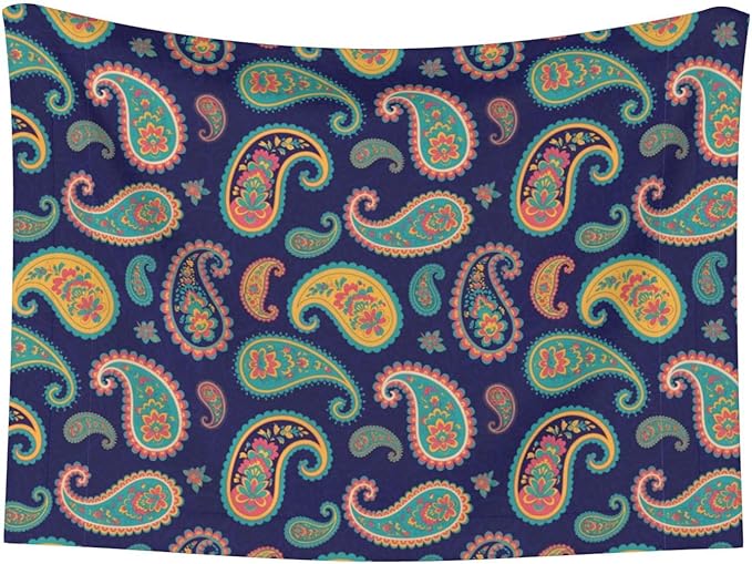Pet Blanket for Couches and Beds, Colorful Paisley Flowers, Reversible Double Sided Plush Design with Soft Bumpy Texture and Smooth Surface, Furniture Protector