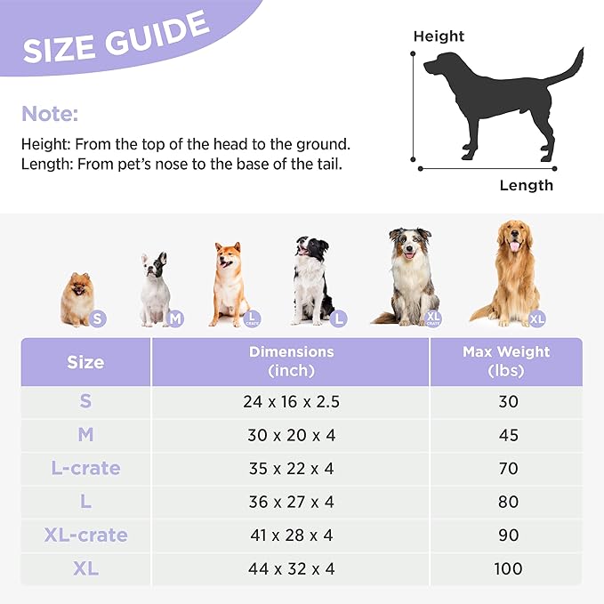 LE SURE Cute XL Dog Bed for Crate-Thick Shredded Chopped Foam Pet Bed Indoor with Removable Washable Cover, Modern Fuzzy Plush & Anti Slip Bottom, Blue