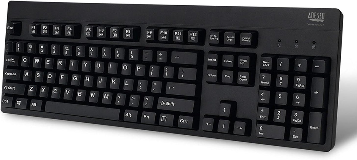 Adesso Easy Touch 630Ub, Wired Waterproof Keyboard (AKB-630UB), Black